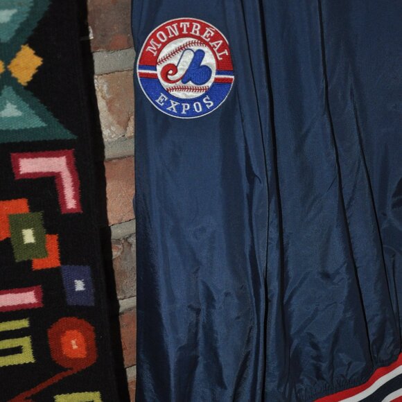 Vintage Montreal EXPOS Baseball MLB Pull-Over Blue Jacket M - Picture 4 of 4